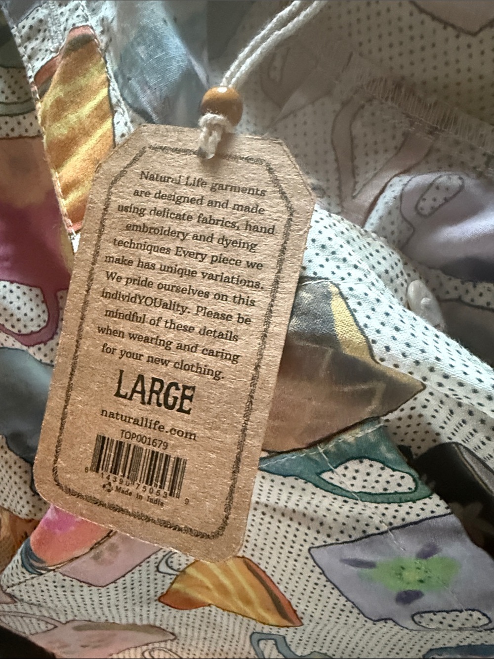 ☕️ NEW Natural Life It’s The Little Things Colorful Mug Print Button-Up Shirt - Picture 9 of 9